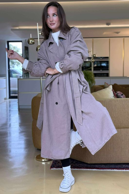 Mercer Soft Twill Trench Mocha Mousse /20 =